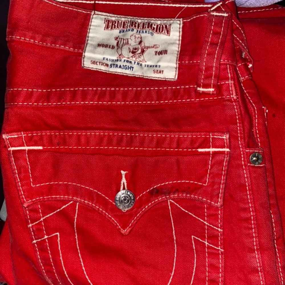 RED TRUE RELIGION BRAND JEANS
